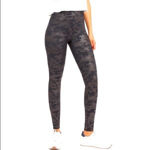 Faux leather black camp leggings